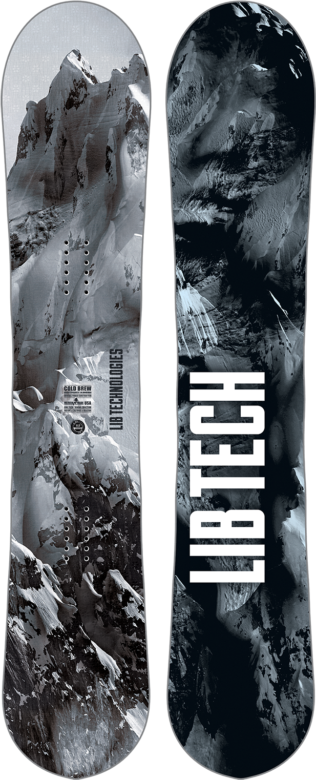 Lib Tech Snowboard Mountain Design PNG Image