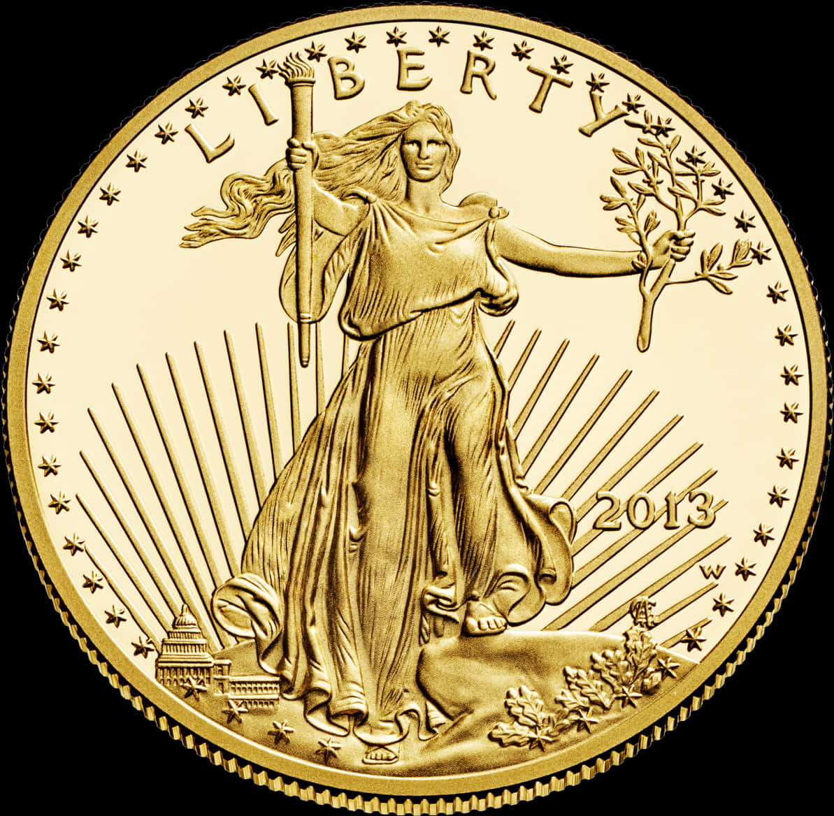 Liberty Gold Coin2013 PNG Image