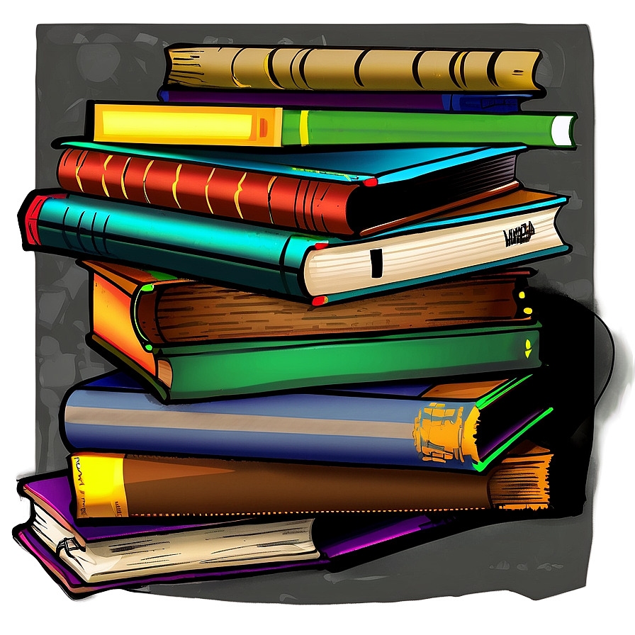 Library Books Stack Png Anw24 PNG Image