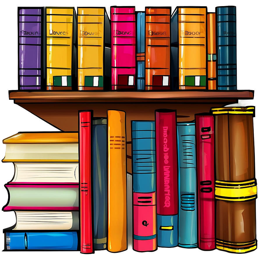 Library Books Vector Scene Png 06262024 PNG Image