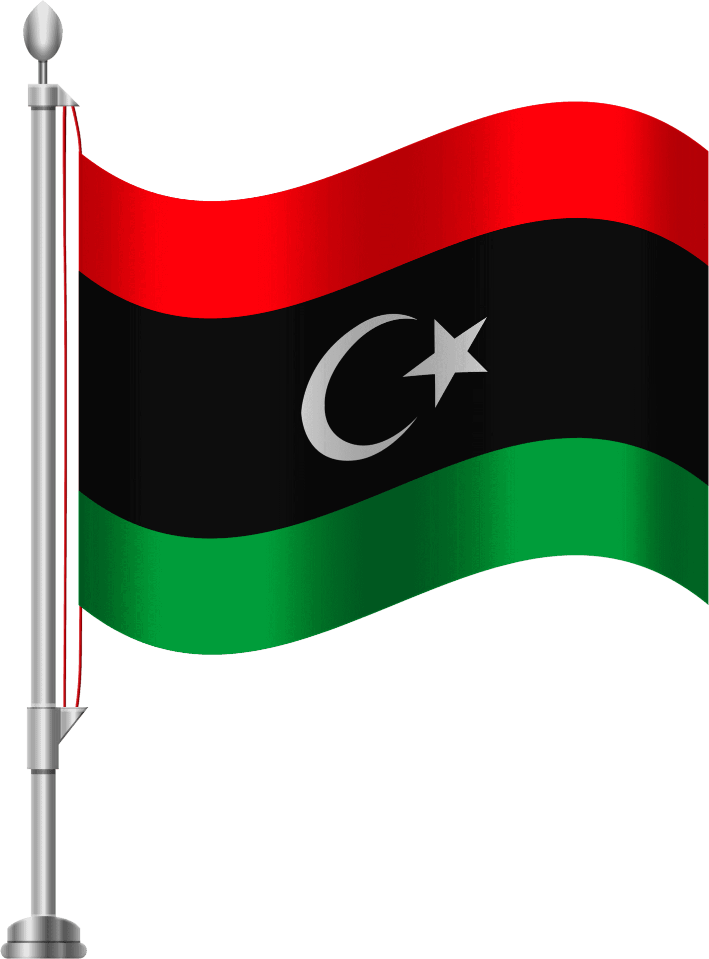 Libyan Flag Waving PNG Image