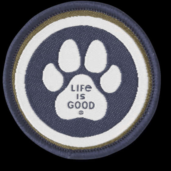 Life Is Good Dog Paw Patch PNG Image