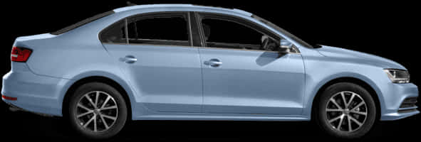 Light Blue Sedan Side View PNG Image