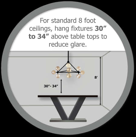 Light Fixture Height Guide PNG Image