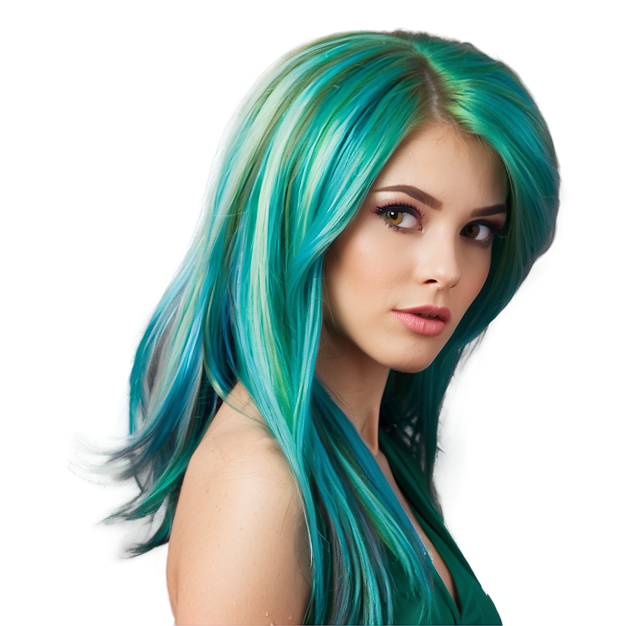 Light Green Hair Highlights Png 60 PNG Image