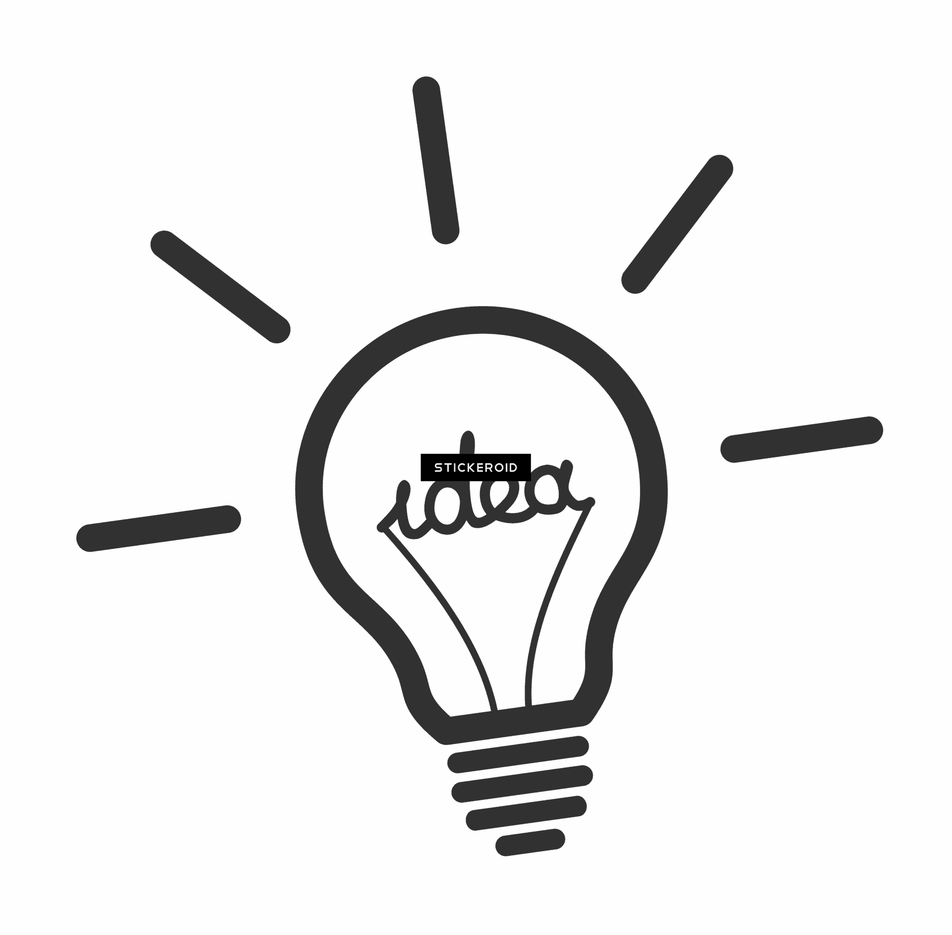 Lightbulb Idea Concept Sketch PNG Image