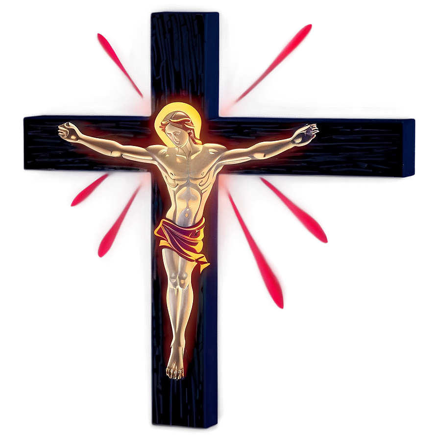 Lighted Catholic Cross Scene Png 64 PNG Image