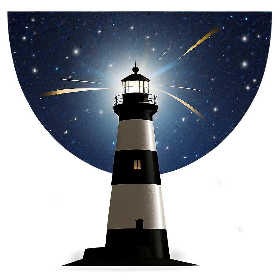 Lighthouse And Stars Png Wtl PNG Image