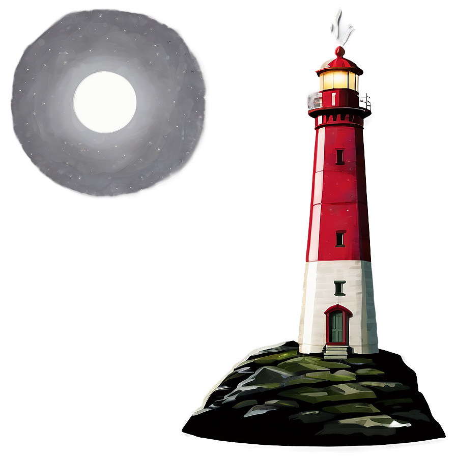 Lighthouse Beacon At Night Png Ejy25 PNG Image