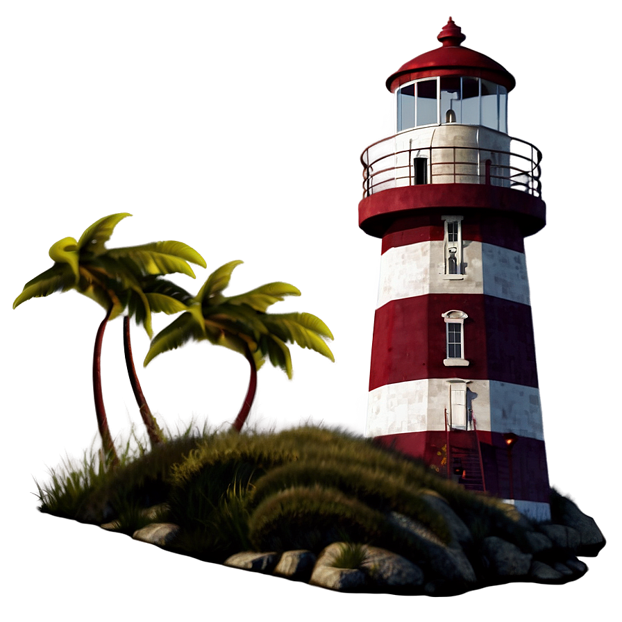 Lighthouse By The Sea Png Ghq PNG Image