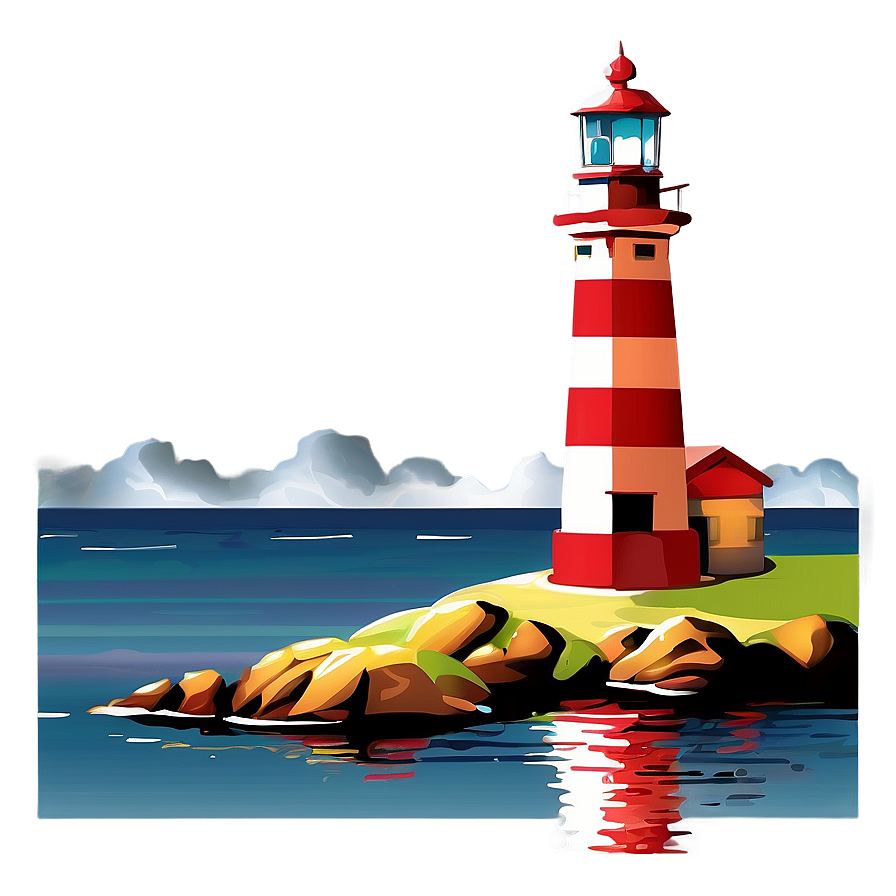 Lighthouse By The Sea Png Kyg38 PNG Image