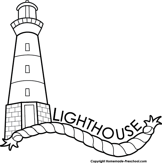 Lighthouse Coloring Page PNG Image