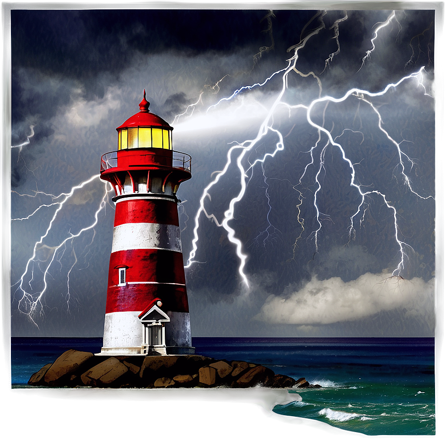 Lighthouse In Storm Png Utp PNG Image