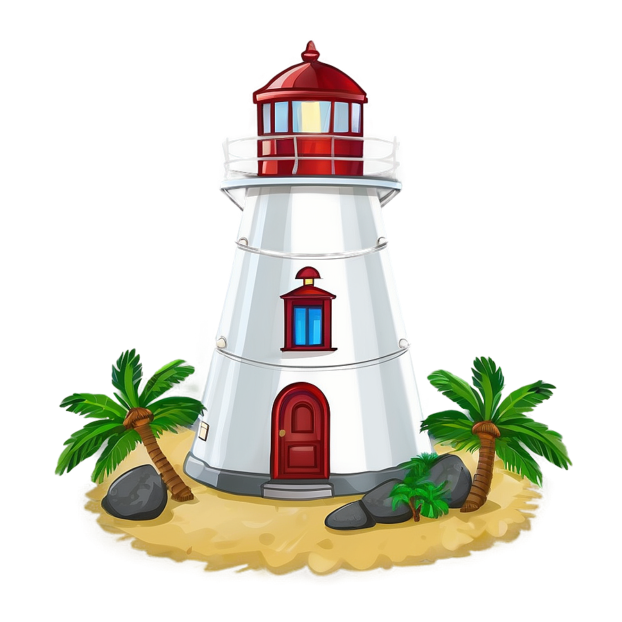 Lighthouse On Island Png 1 PNG Image