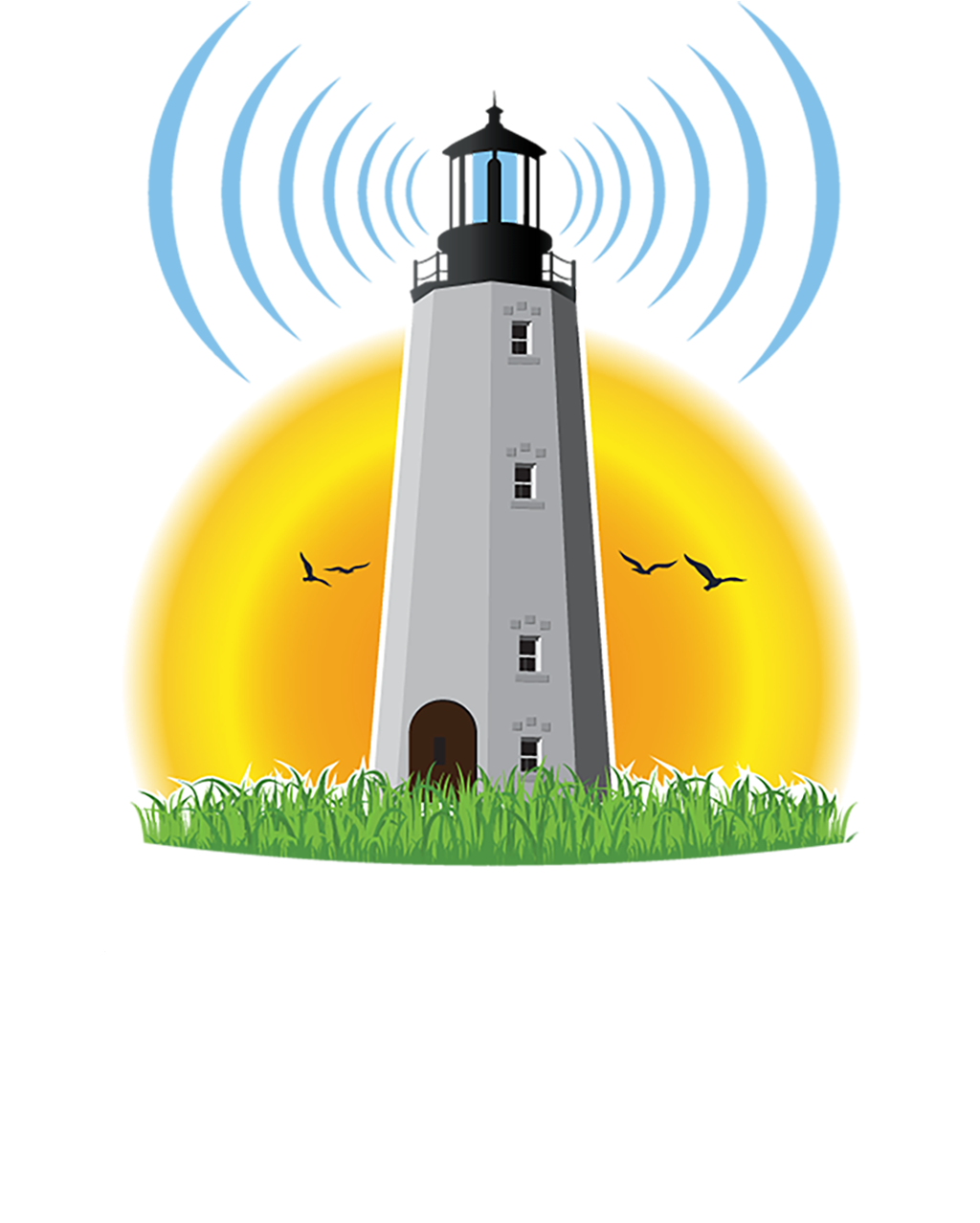 Lighthouse Radio Station Graphic PNG Image