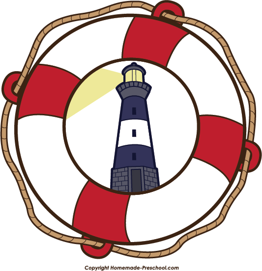 Lighthouse View Through Lifebuoy PNG Image