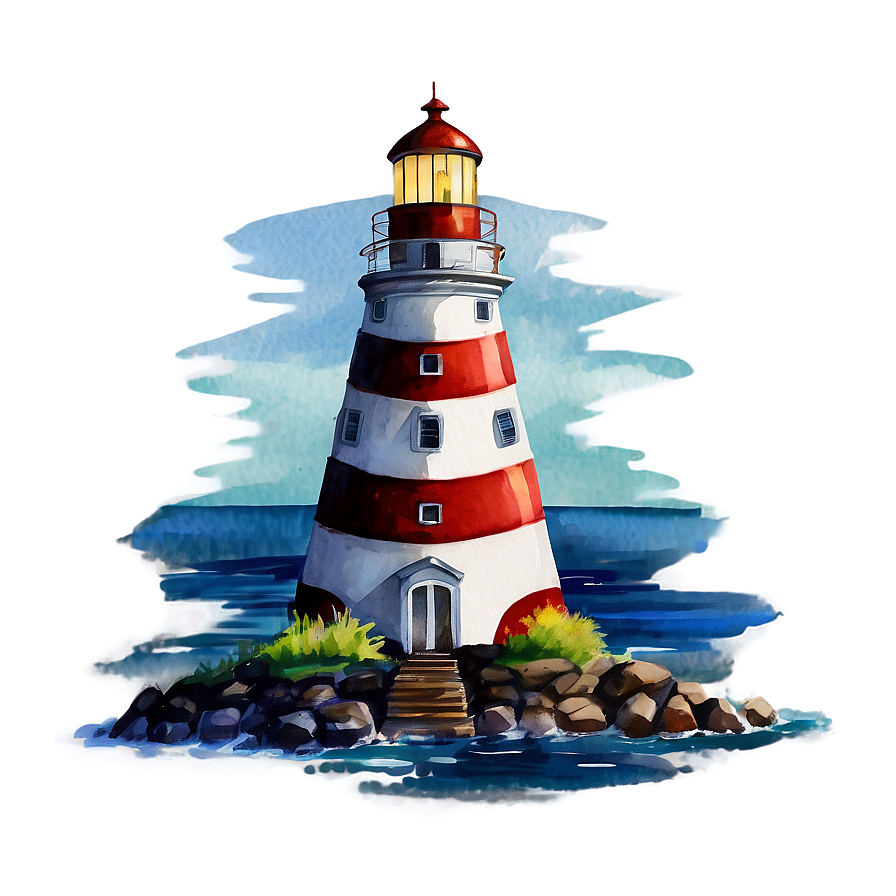 Lighthouse Watercolor Png Xbc13 PNG Image