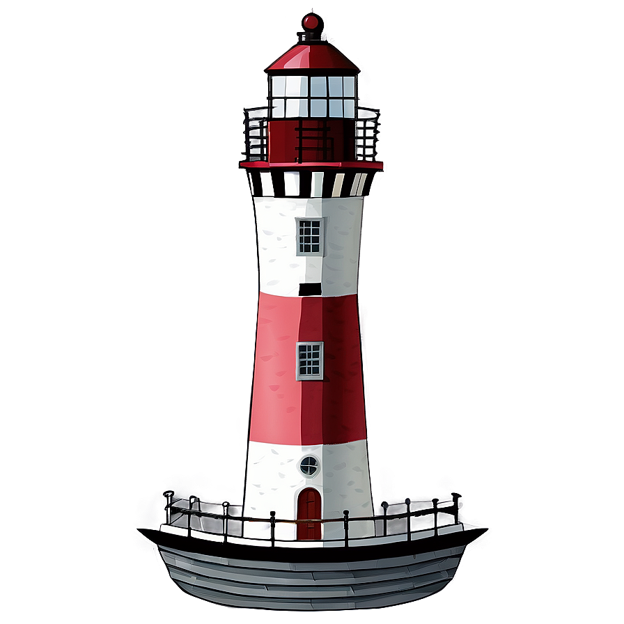 Lighthouse With Boat Png Kow PNG Image