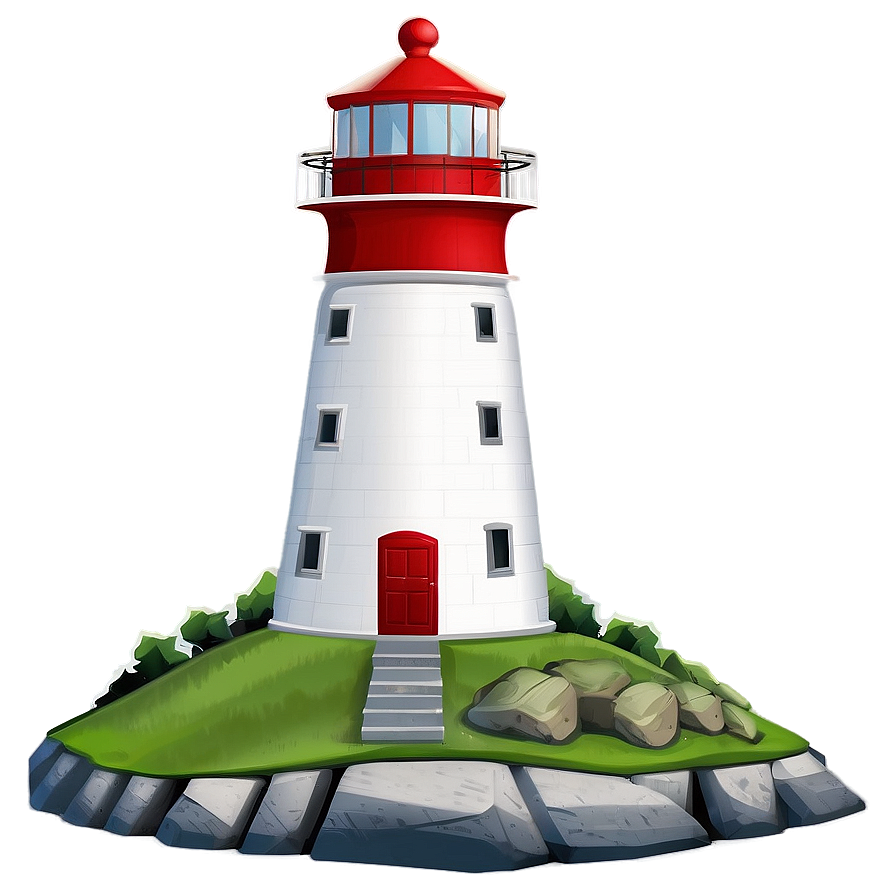 Lighthouse With Landscape Png 05242024 PNG Image