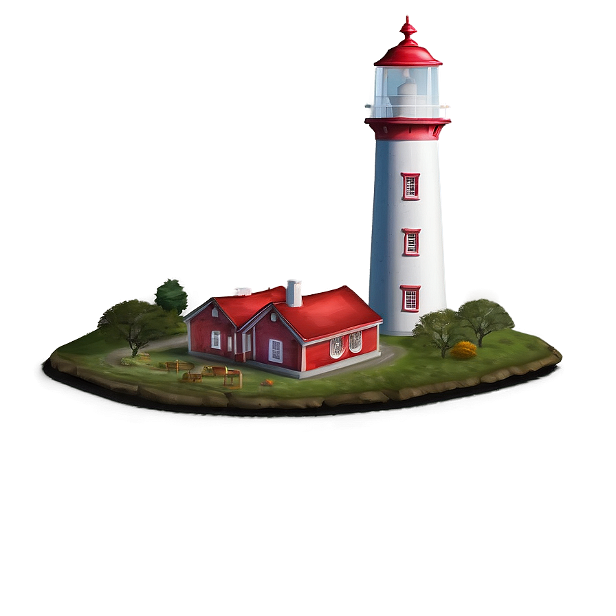 Lighthouse With Landscape Png Eml PNG Image