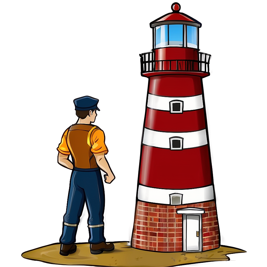 Lighthouse With Lighthouse Keeper Png 05242024 PNG Image