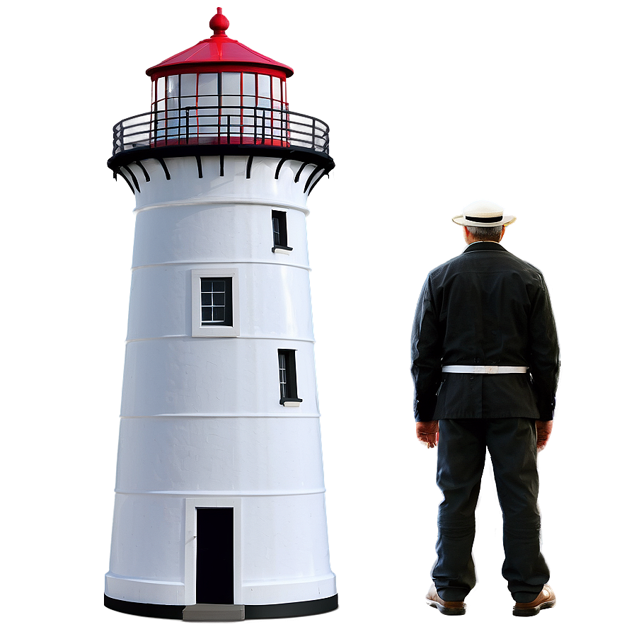 Lighthouse With Lighthouse Keeper Png Hed74 PNG Image