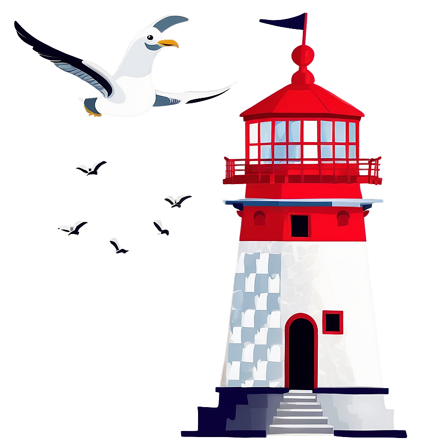 Lighthouse With Seagulls Png 05242024 PNG Image