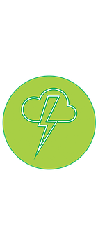 Lightning Cloud Icon Green Background PNG Image