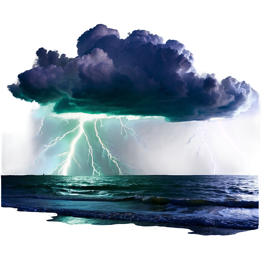 Lightning Storm Over Sea Photo Png 19 PNG Image