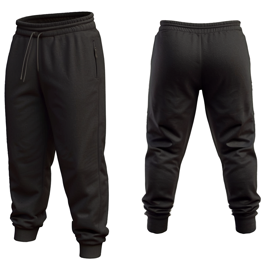 Lightweight Black Sweatpants Png Krn31 PNG Image