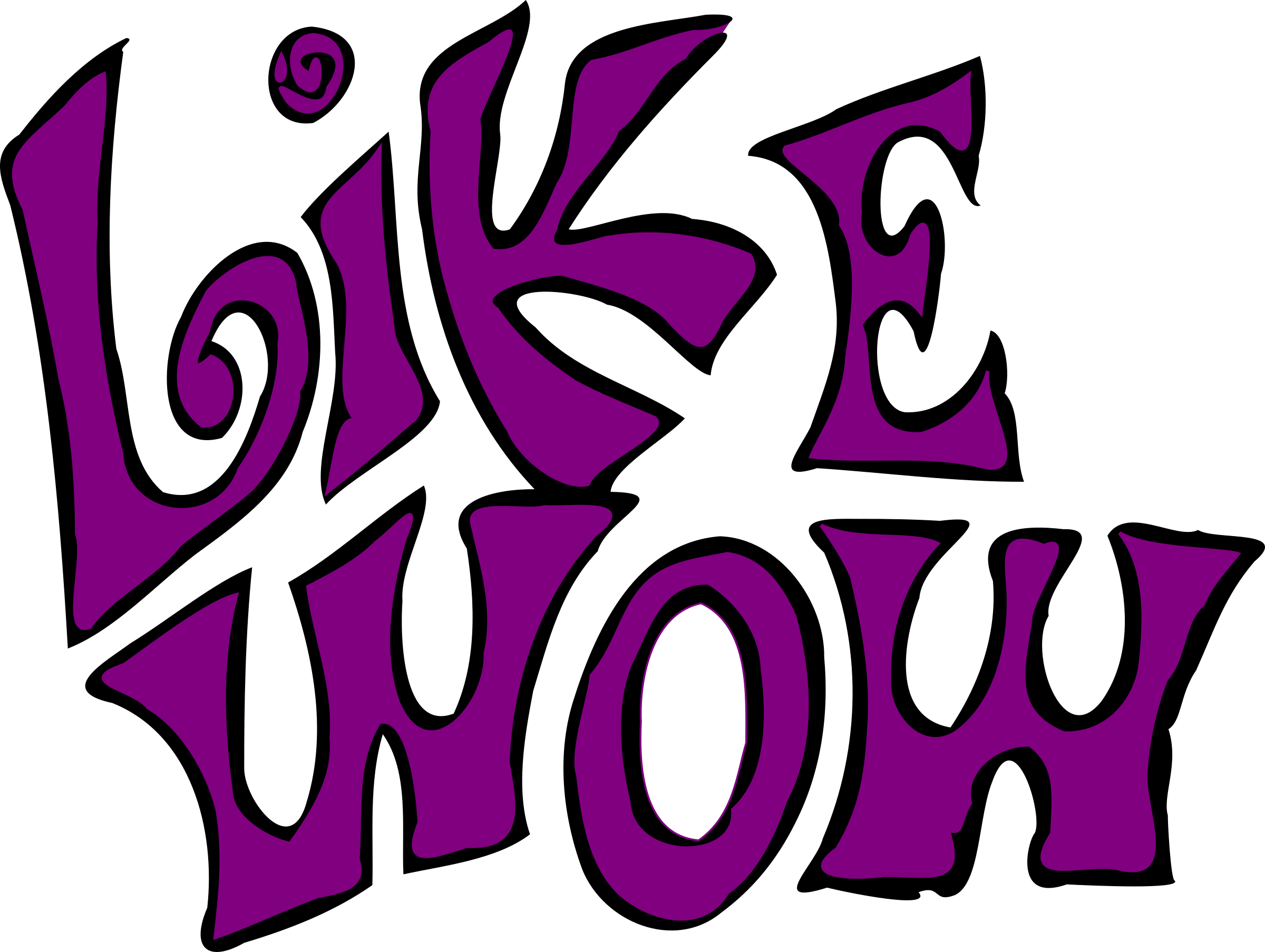 Like Wow Stylized Text PNG Image