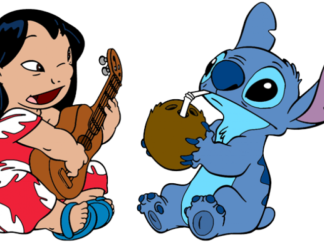 Liloand Stitch Ukuleleand Coconut PNG Image