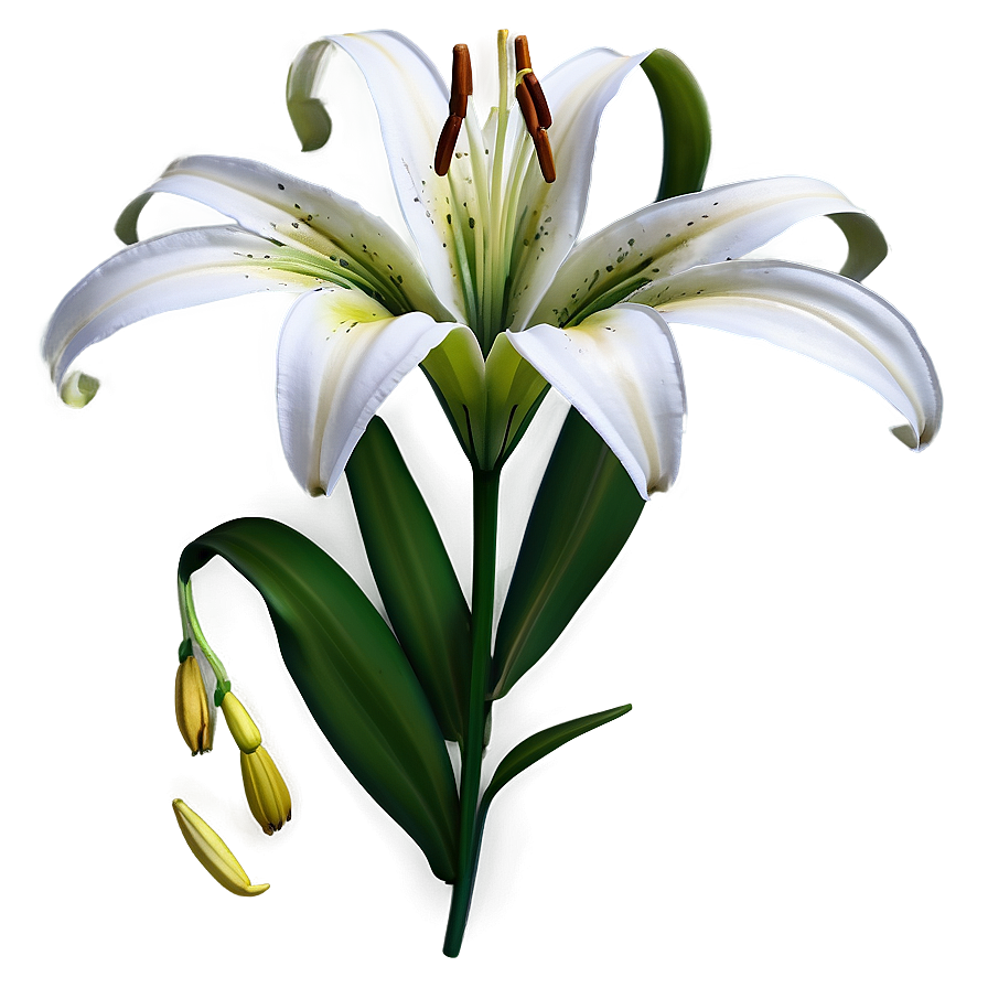 Lily Flower Art Png Qhe PNG Image