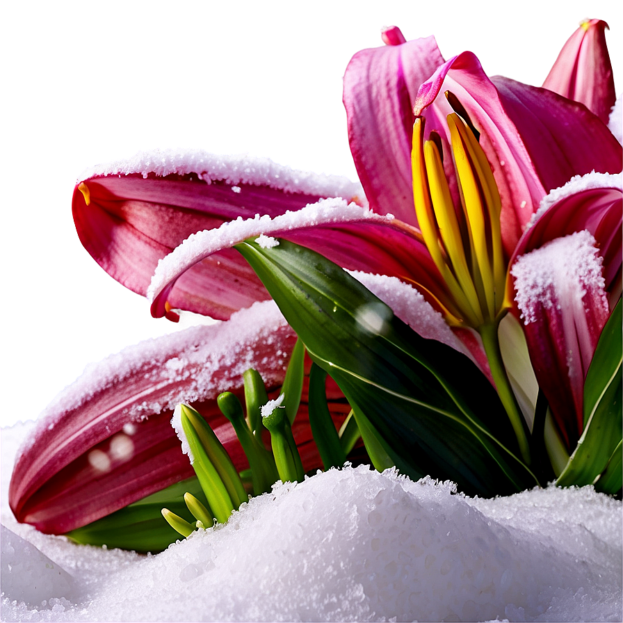 Lily Flower In Snow Png Dbc PNG Image