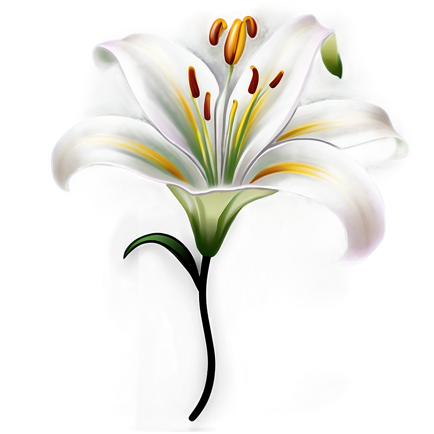 Lily Flower Tattoo Design Png Nmb PNG Image