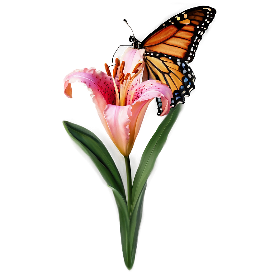 Lily Flower With Butterfly Png 06272024 PNG Image