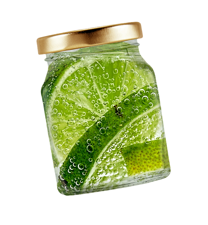 Lime Slicein Water Jar PNG Image