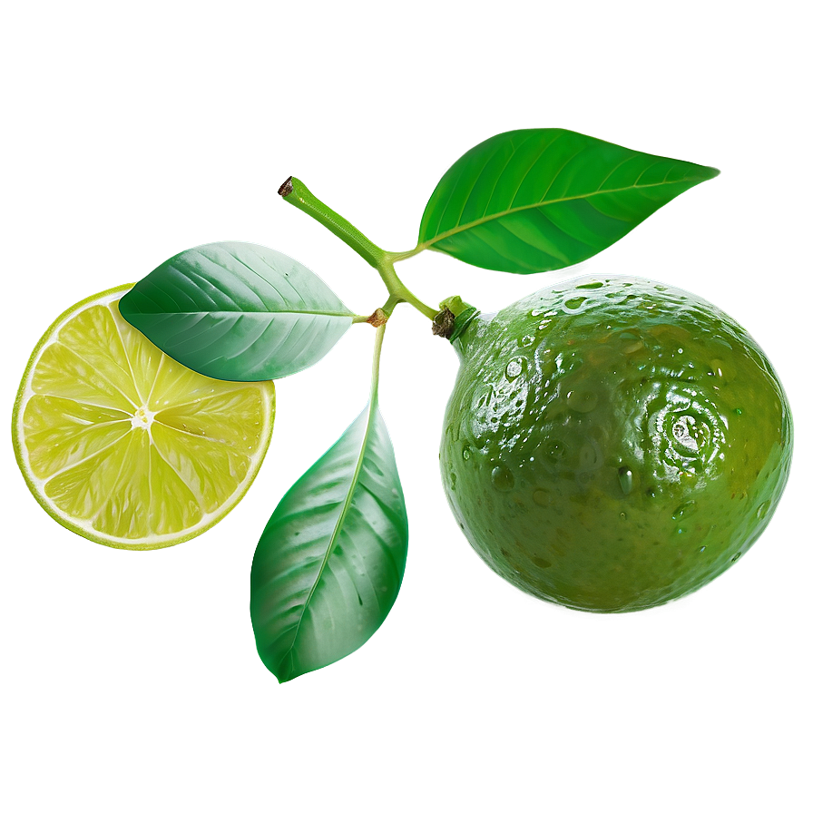 Lime With Leaf Png 84 PNG Image