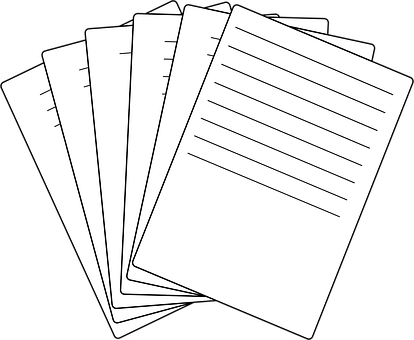 Lined Paper Fanned Out PNG Image