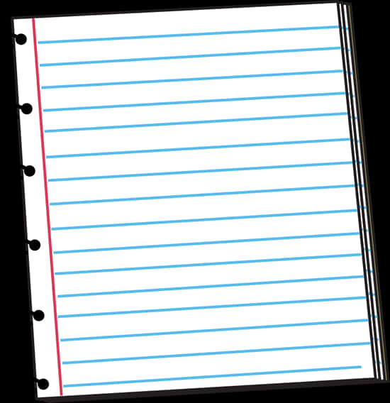 Lined Paper Sheet Binder PNG Image