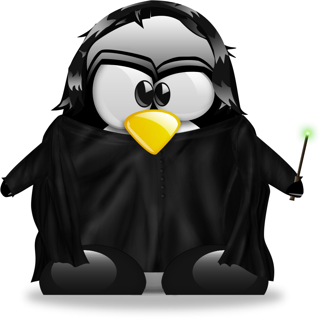 Linux Mascot Tux Wizard Illustration PNG Image