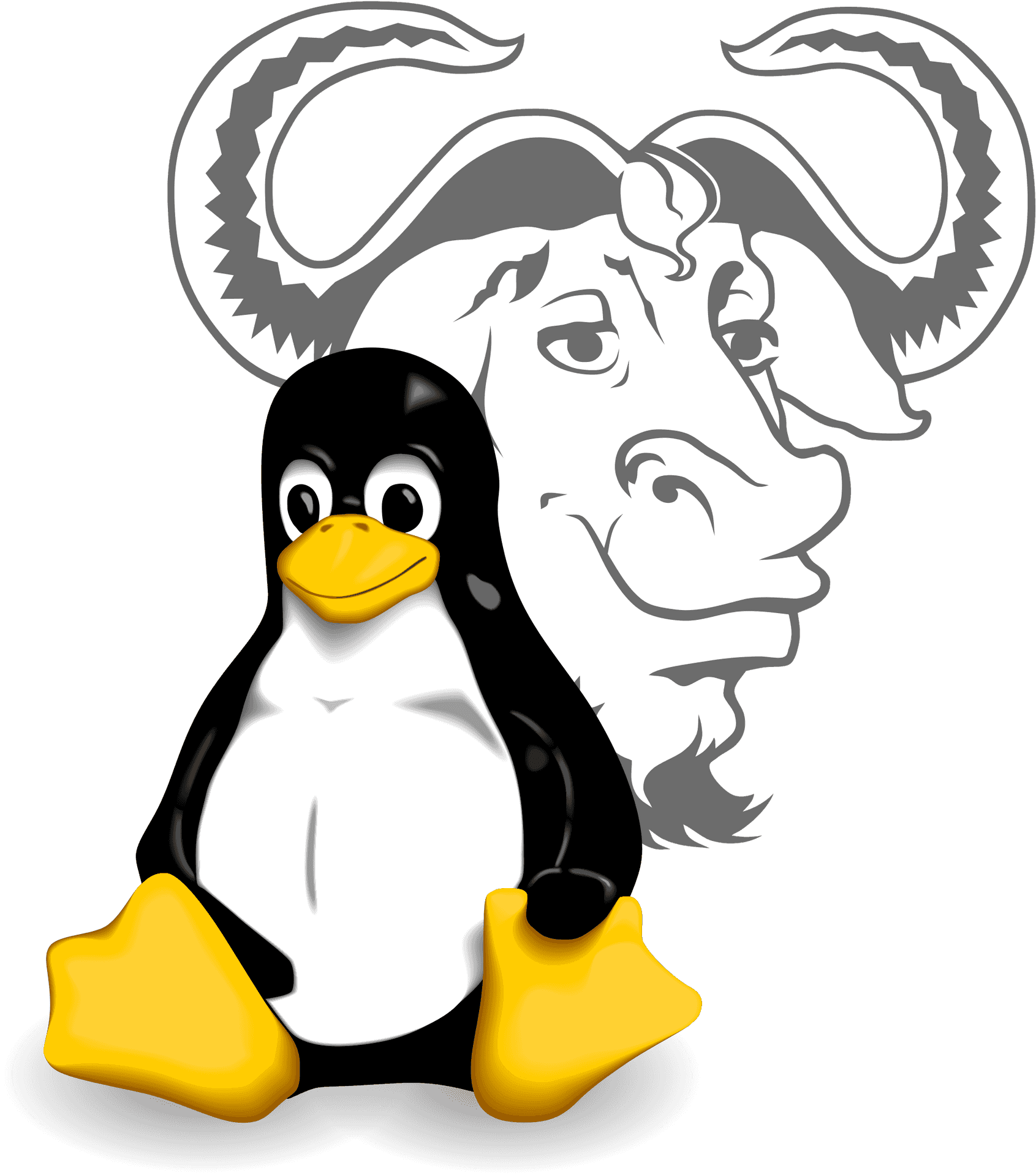 Linux Mascots Together PNG Image