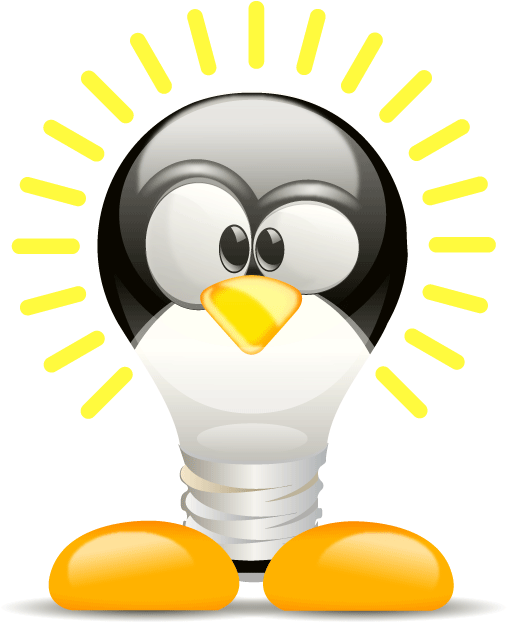 Linux Penguin Lightbulb Idea PNG Image