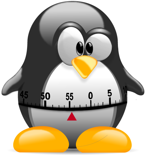 Linux Penguin Timer Illustration PNG Image