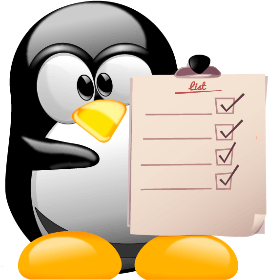 Linux Penguinwith Checklist PNG Image