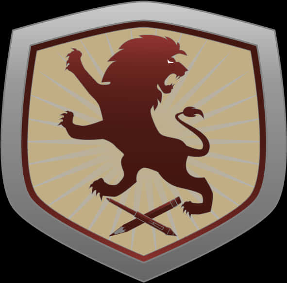 Lion Crest Shield Emblem PNG Image