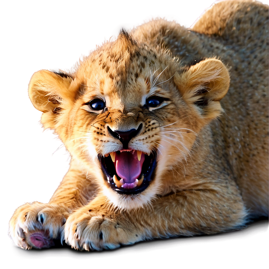 Lion Cub Yawning Png 05032024 PNG Image