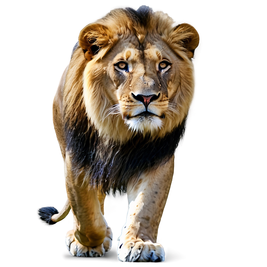 Lion In Grassland Png Eyi PNG Image