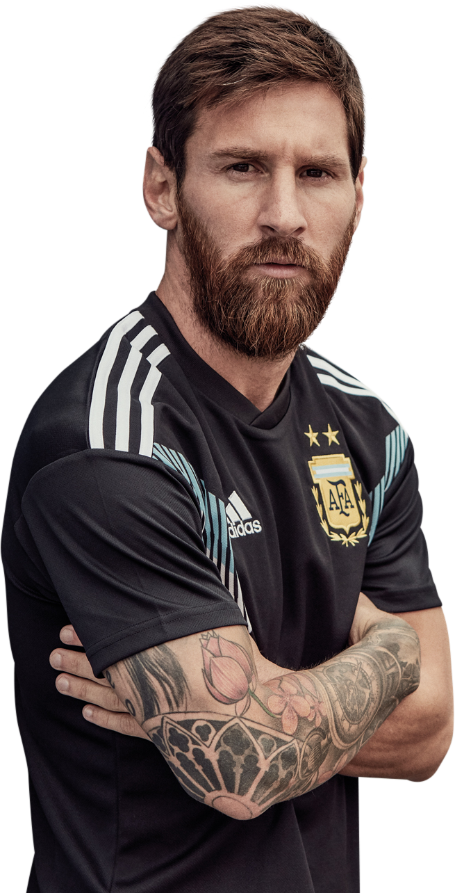 Lionel Messi Argentina Jersey Pose PNG Image