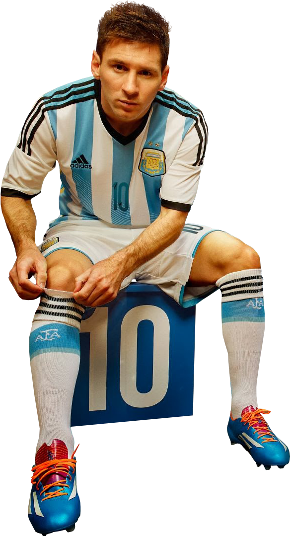 Lionel Messi Argentina Kit PNG Image